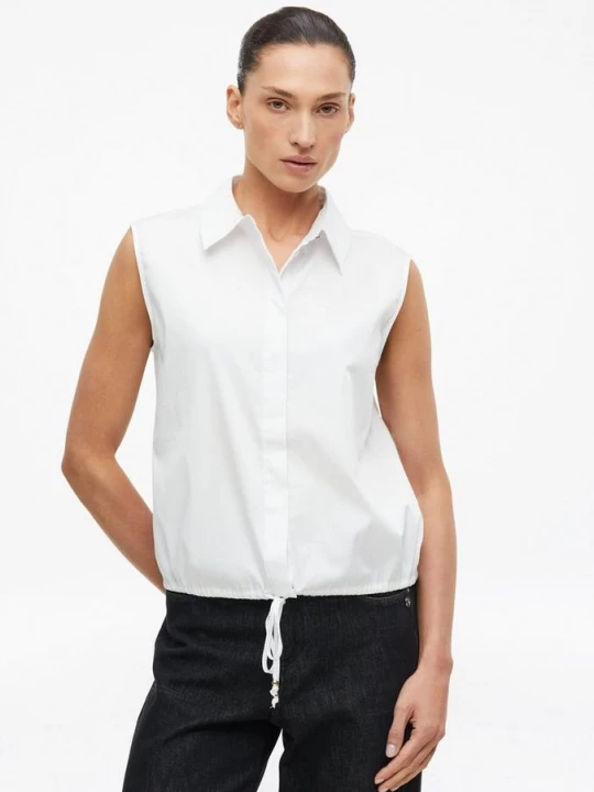 Foto van product Mouwloze popeline blouse met verstelbare zoom s.Oliver wit