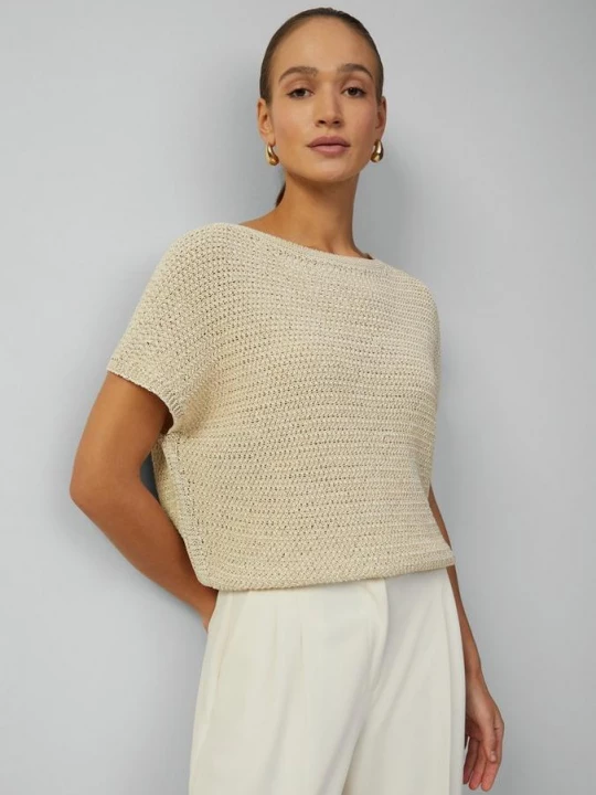 Foto van product Mouwloze trui in een loose fit s.Oliver beżowy