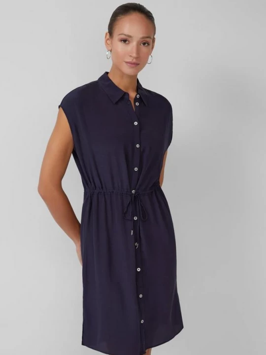Foto van product Mouwloze viscose blousejurk s.Oliver blauw