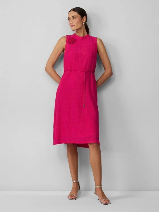Foto van product Mouwloze viscose jurk met relaxed fit en afneembare broche s.Oliver roze