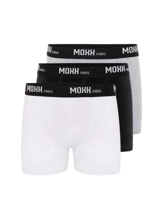 Foto van product Moxx Paris Boxershorts grijs gemêleerd / zwart / wit