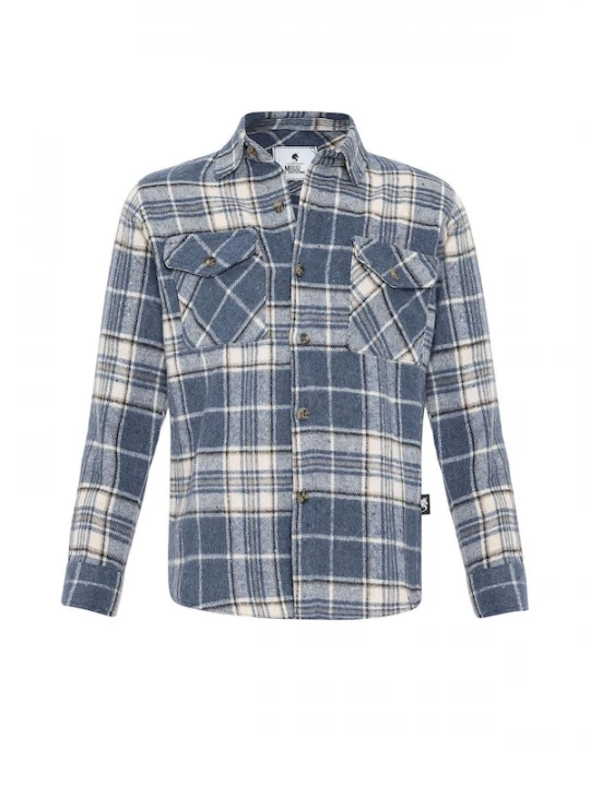 Foto van product Moxx Paris Overhemd duifblauw / zwart / wolwit