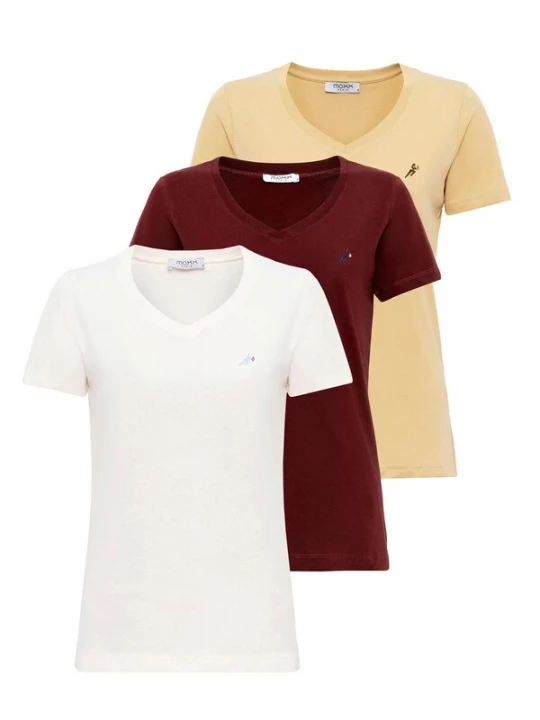 Foto van product Moxx Paris Shirt lichtgeel / bourgogne / wit