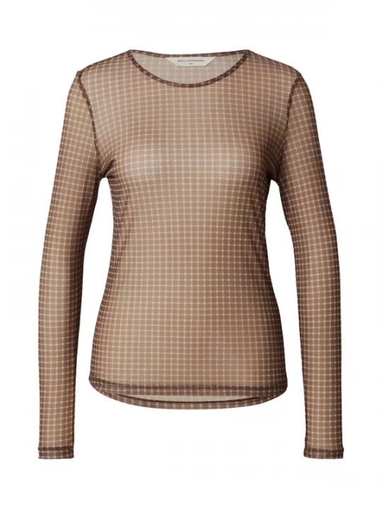 Foto van product MSCH COPENHAGEN Shirt 'Janie Illenora' bruin / offwhite