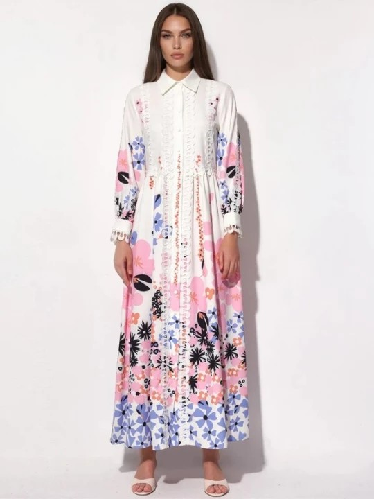 Foto van product MSN Collection Blousejurk blauw / pink / wit