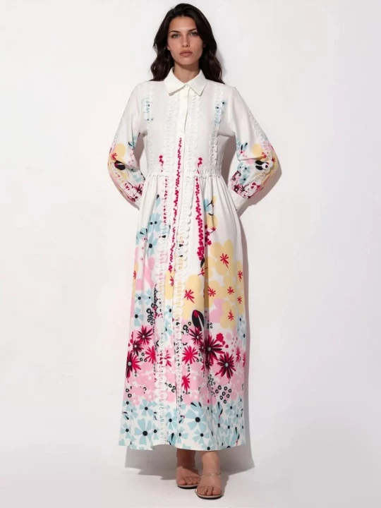 Foto van product MSN Collection Blousejurk blauw / pink / zwart / wit