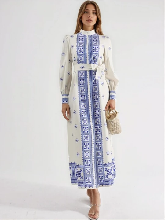 Foto van product MSN Collection Blousejurk blauw / wit