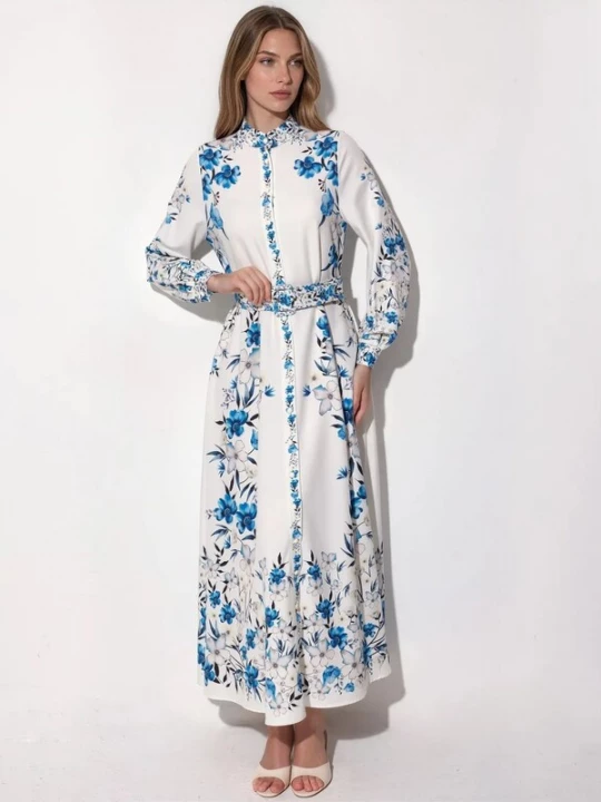Foto van product MSN Collection Blousejurk blauw / zwart / wit