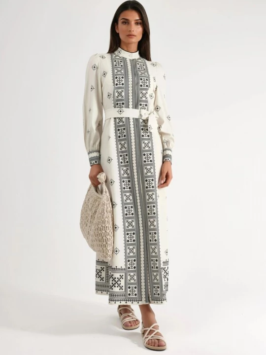 Foto van product MSN Collection Blousejurk crème / zwart
