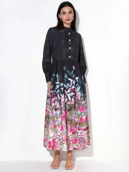 Foto van product MSN Collection Blousejurk pink / zwart / wit