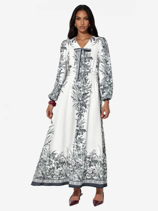 Foto van product MSN Collection Jurk antraciet / wit