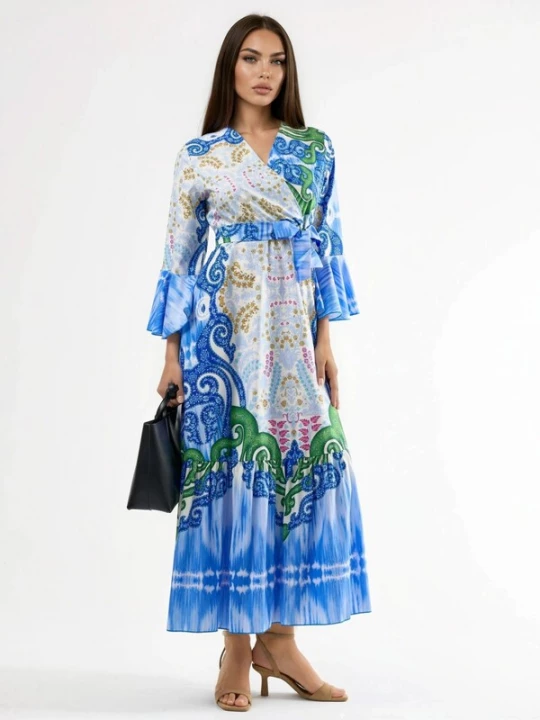 Foto van product MSN Collection Jurk blauw / groen