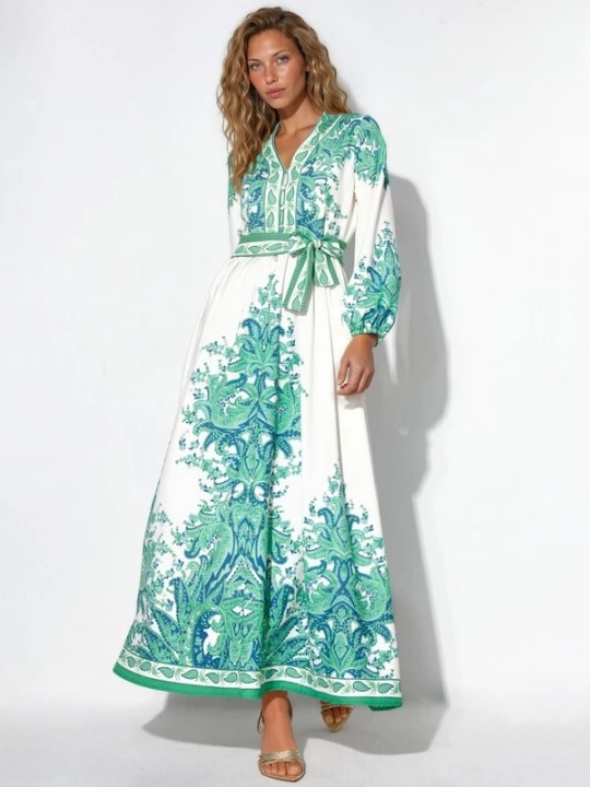 Foto van product MSN Collection Jurk blauw / groen