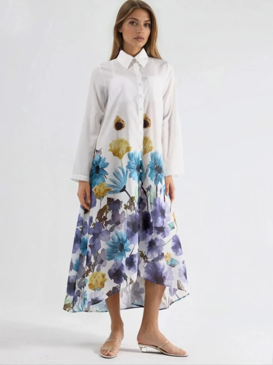 Foto van product MSN Collection Jurk blauw / lila / wit