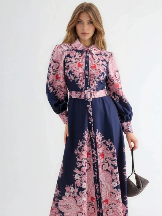 Foto van product MSN Collection Jurk blauw / pink