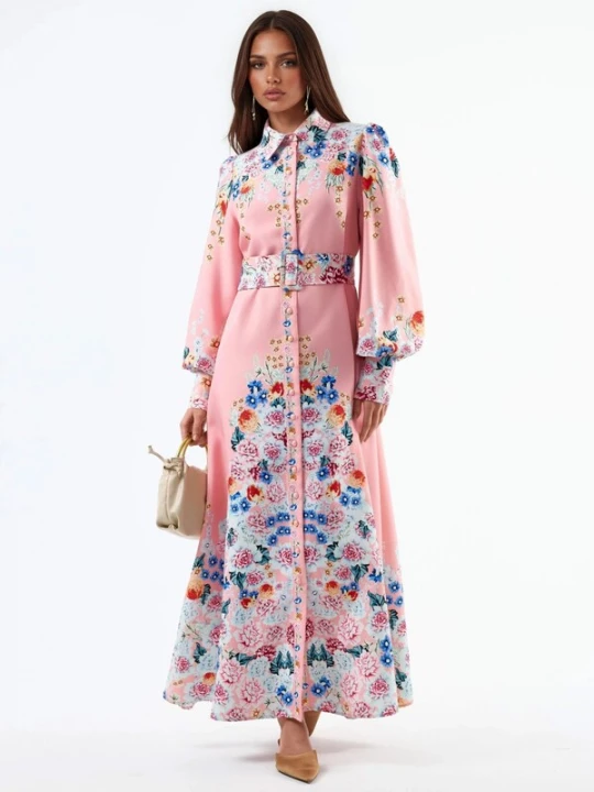 Foto van product MSN Collection Jurk blauw / pink