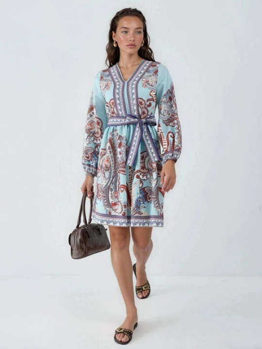 Foto van product MSN Collection Jurk blauw / rood