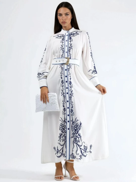 Foto van product MSN Collection Jurk blauw / wit
