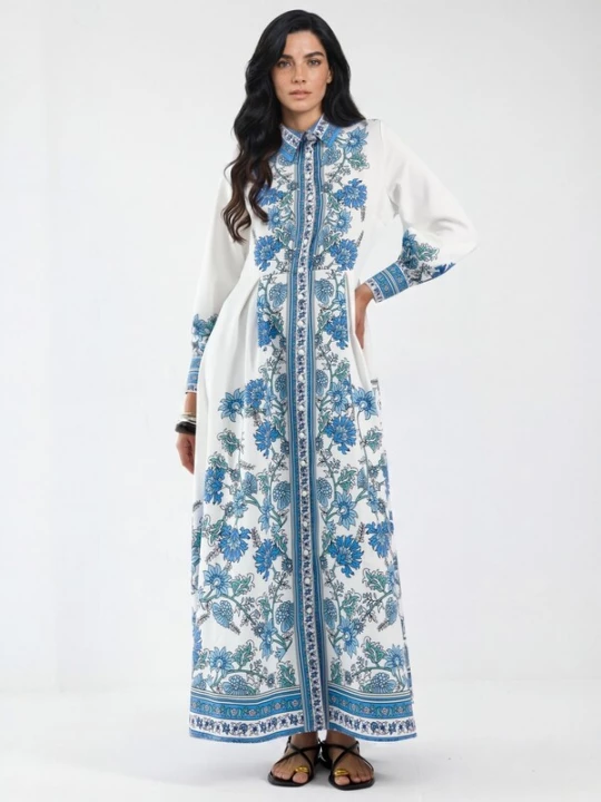 Foto van product MSN Collection Jurk blauw / wit