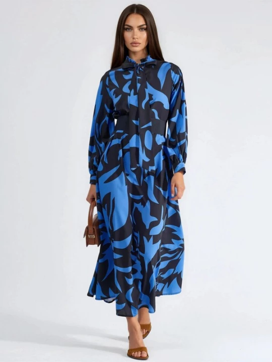 Foto van product MSN Collection Jurk blauw / zwart