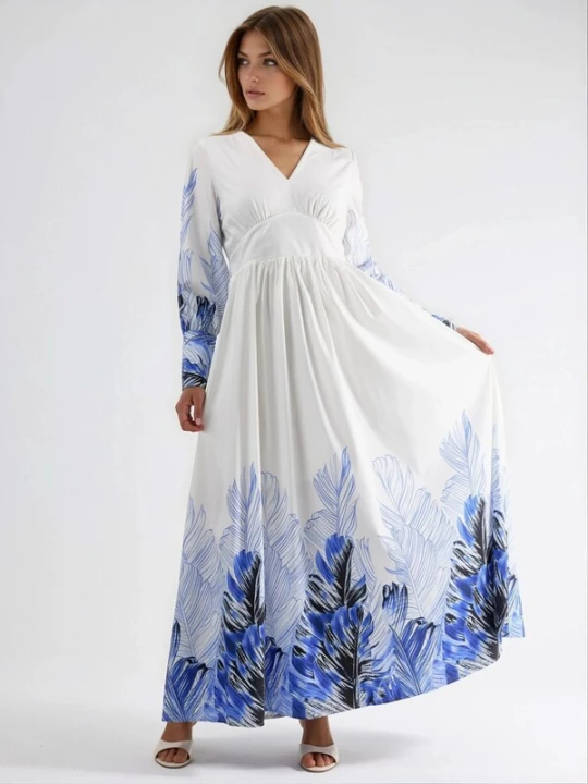 Foto van product MSN Collection Jurk blauw / zwart / wit