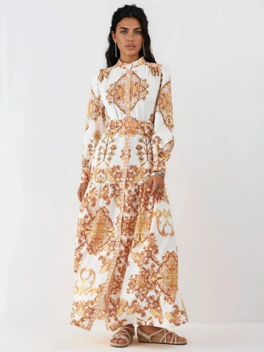 Foto van product MSN Collection Jurk bruin / wit