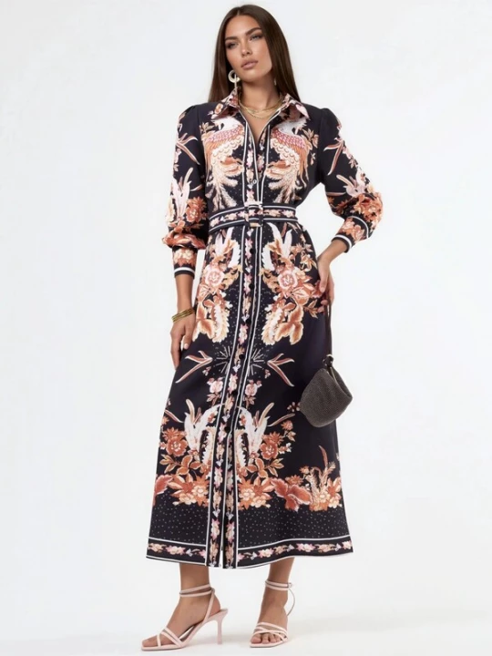 Foto van product MSN Collection Jurk bruin / zwart