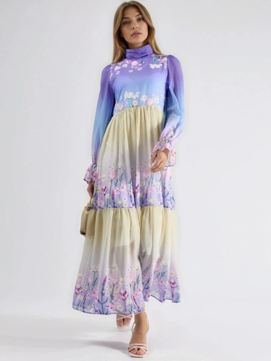 Foto van product MSN Collection Jurk geel / lila