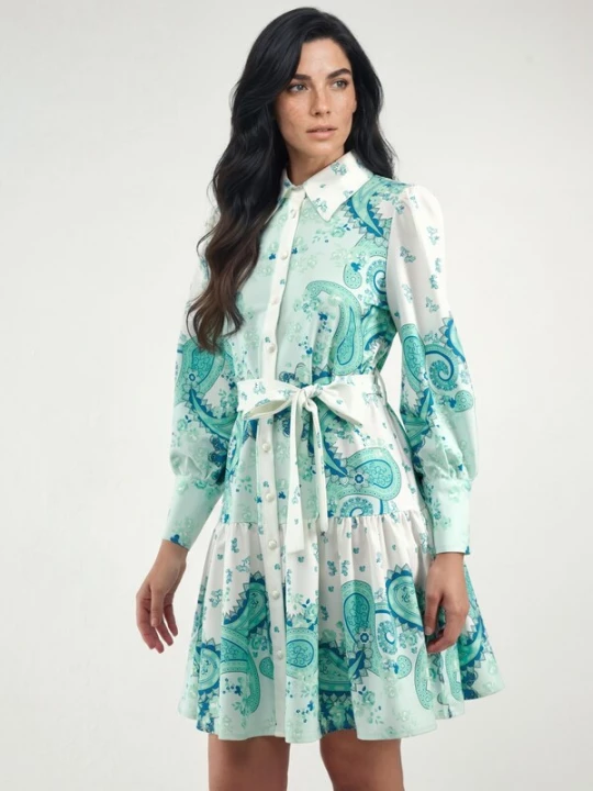 Foto van product MSN Collection Jurk groen / wit