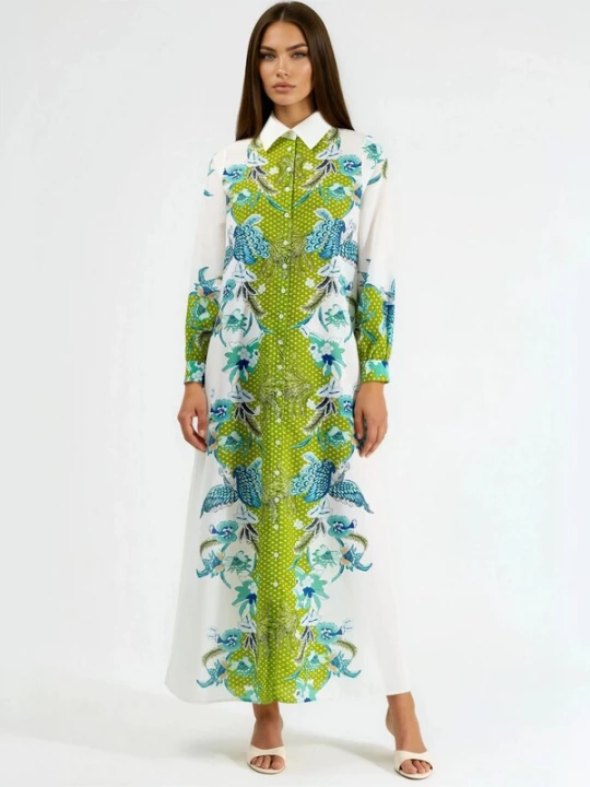 Foto van product MSN Collection Jurk groen / wit