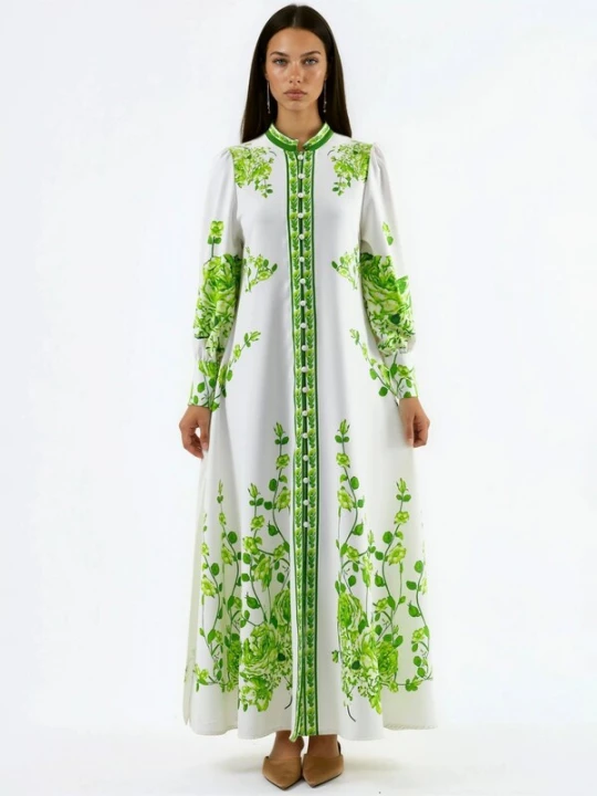 Foto van product MSN Collection Jurk groen / wit