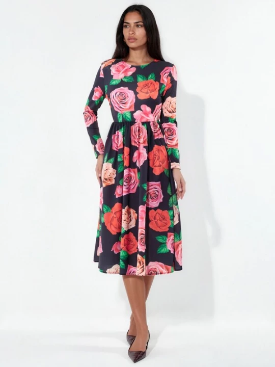 Foto van product MSN Collection Jurk jade groen / pink / rood / zwart