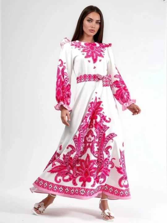 Foto van product MSN Collection Jurk lichtroze / wit