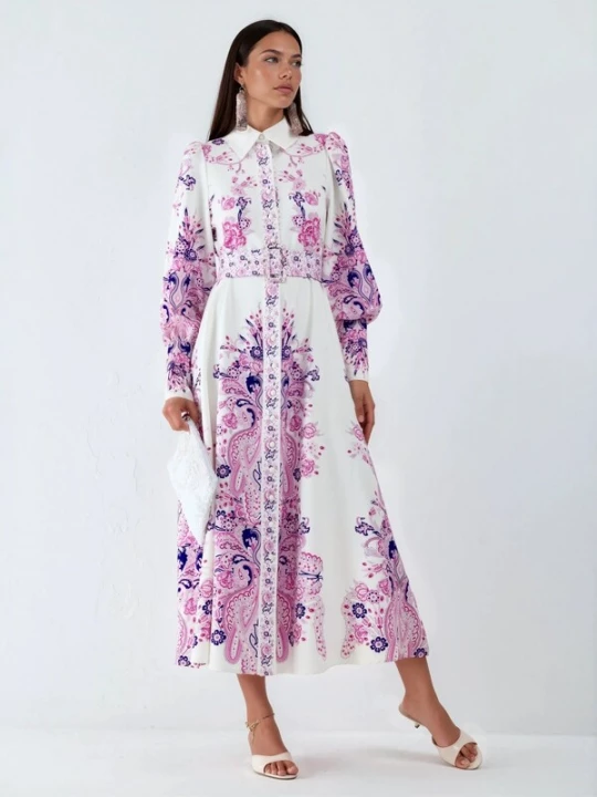 Foto van product MSN Collection Jurk lila / wit