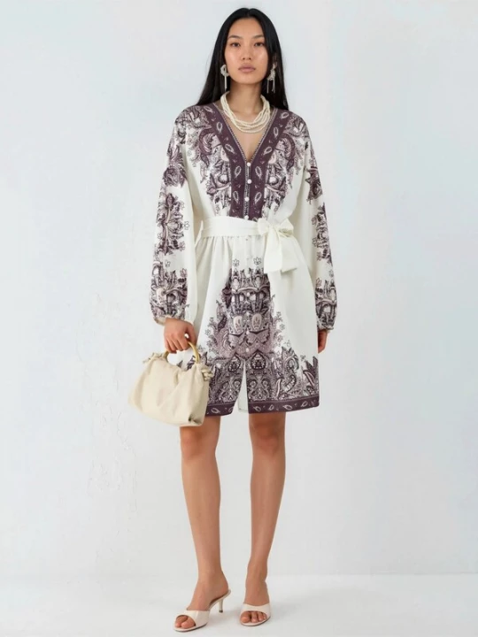 Foto van product MSN Collection Jurk lila / wit