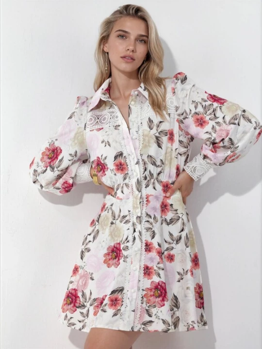 Foto van product MSN Collection Jurk pink / wit