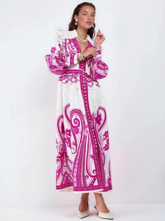 Foto van product MSN Collection Jurk pink / wit