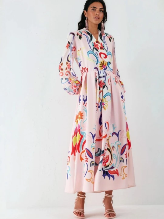 Foto van product MSN Collection Jurk pink / wit