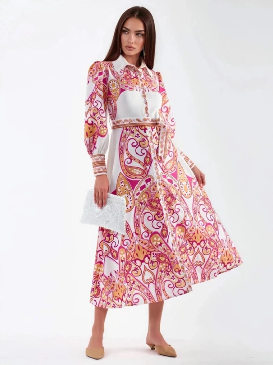 Foto van product MSN Collection Jurk pink / wit