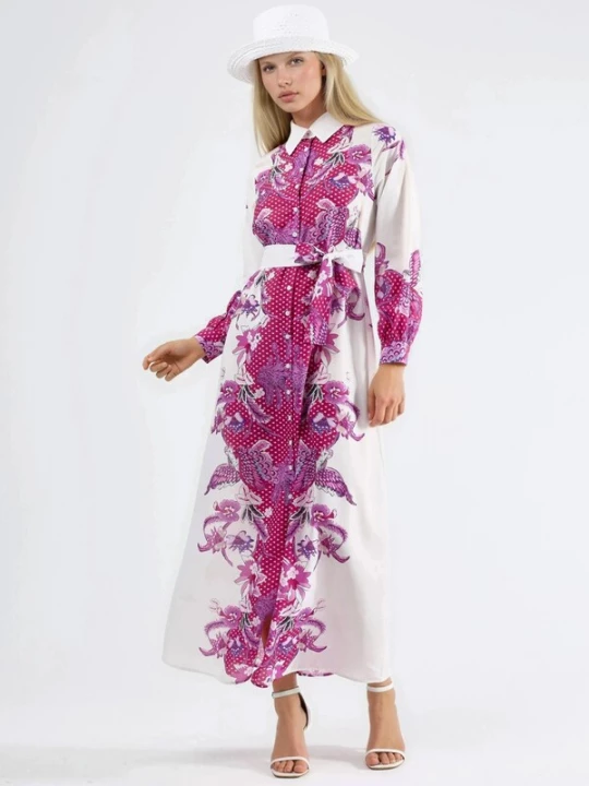 Foto van product MSN Collection Jurk pink / wit