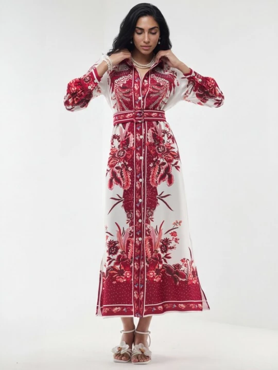 Foto van product MSN Collection Jurk rood / wit