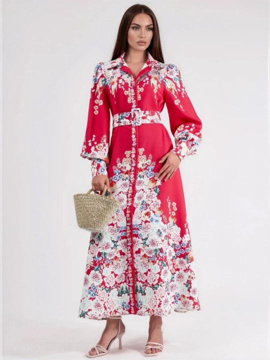 Foto van product MSN Collection Jurk rood / wit