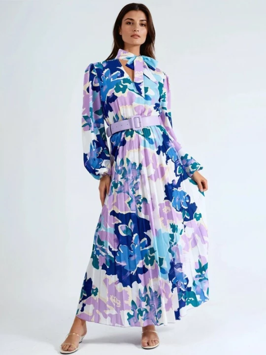 Foto van product MSN Collection Jurk royal blue / koningsblauw / hemelsblauw / lavendel / wit