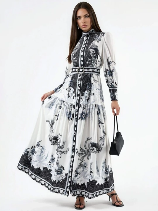 Foto van product MSN Collection Jurk zwart / wit