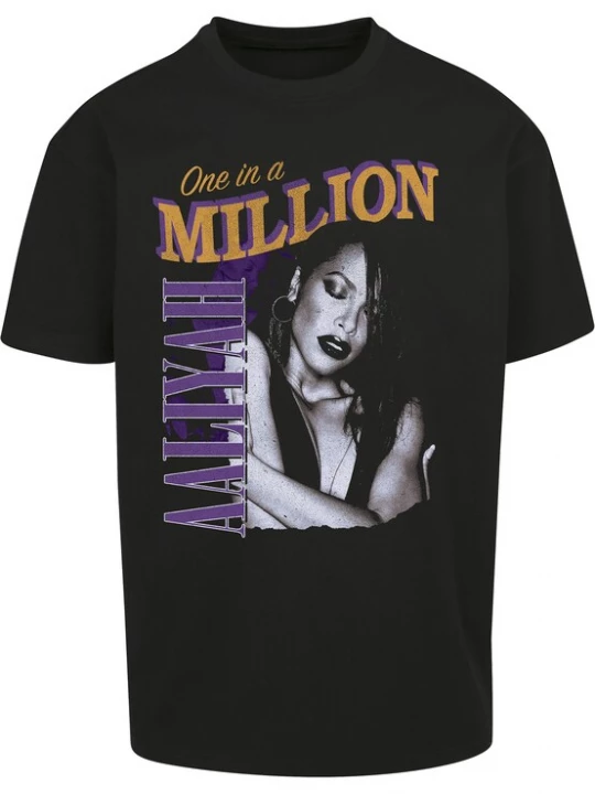 Foto van product MT Men Shirt 'Aaliyah One In A Million' grijs / lavendel / pasteloranje / zwart