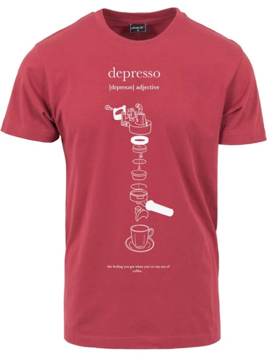 Foto van product MT Men Shirt 'Depresso' robijnrood / wit