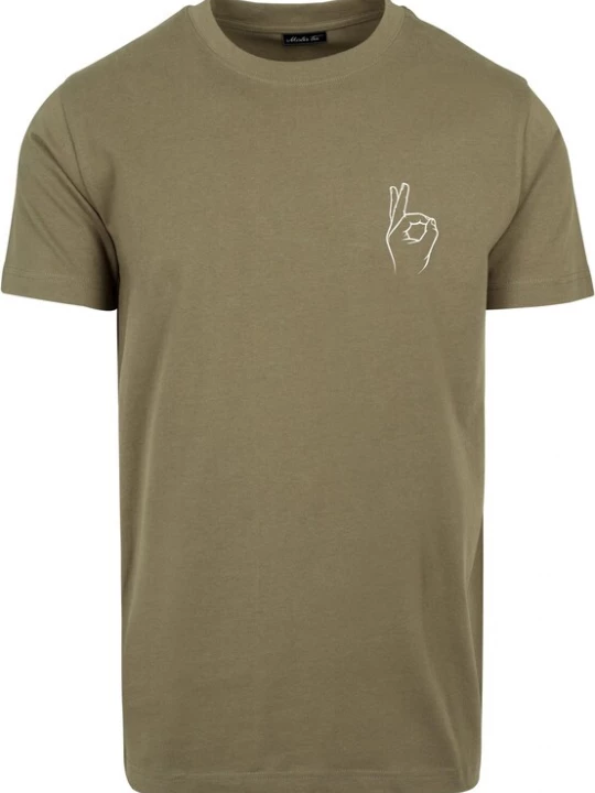 Foto van product MT Men Shirt 'Easy Sign' olijfgroen / wit
