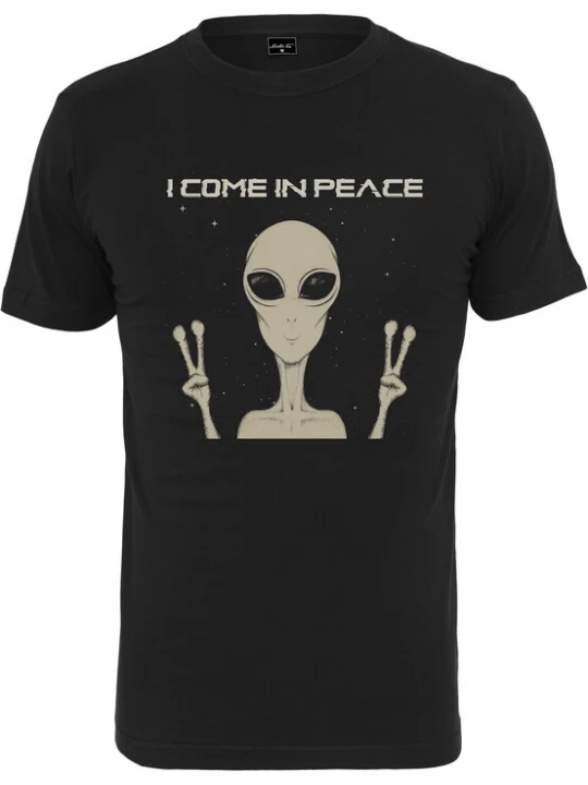 Foto van product MT Men Shirt 'I Come In Peace' crème / zwart