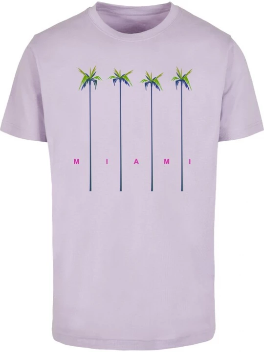 Foto van product MT Men Shirt 'Miami Palms' groen / lichtlila / zwart
