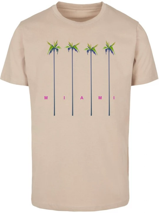 Foto van product MT Men Shirt 'Miami Palms' sand / groen / rood